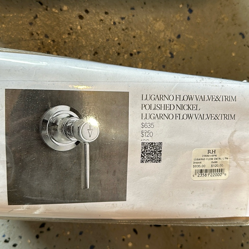 LUGARNO LEVER-HANDLE FLOW CONTROL VALVE & TRIM SET FOR THERMOSTATIC SYSTEMS